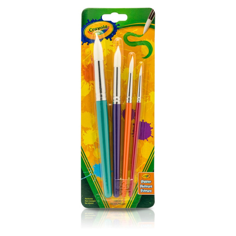 LOT OF 3 - Crayola Big Brushes Assorted Round Tips 4ct