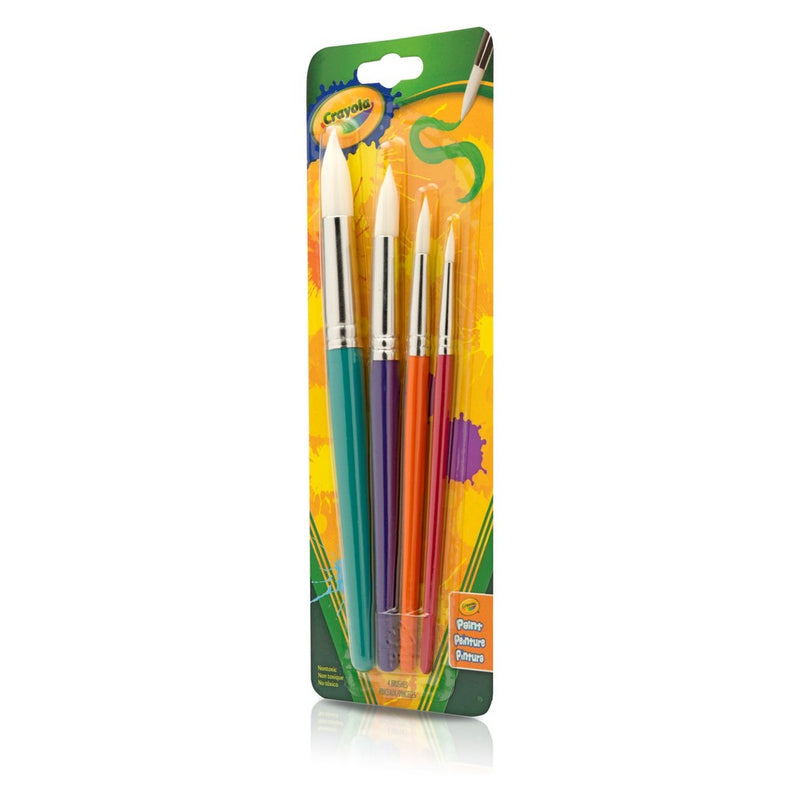 LOT OF 3 - Crayola Big Brushes Assorted Round Tips 4ct