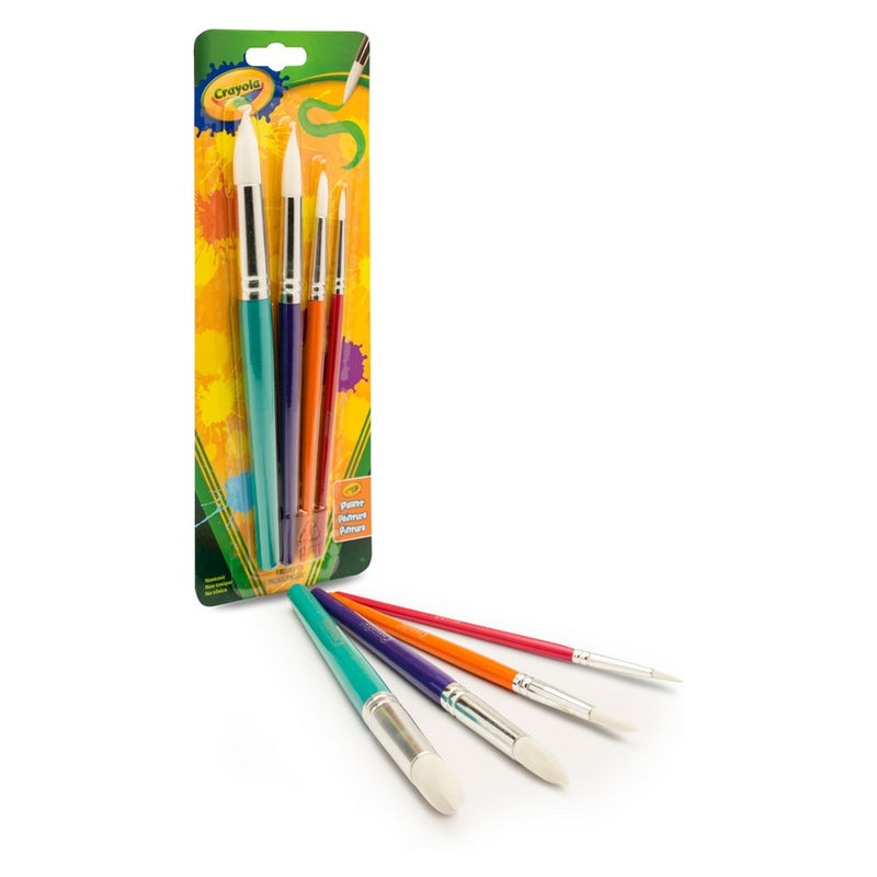 LOT OF 3 - Crayola Big Brushes Assorted Round Tips 4ct