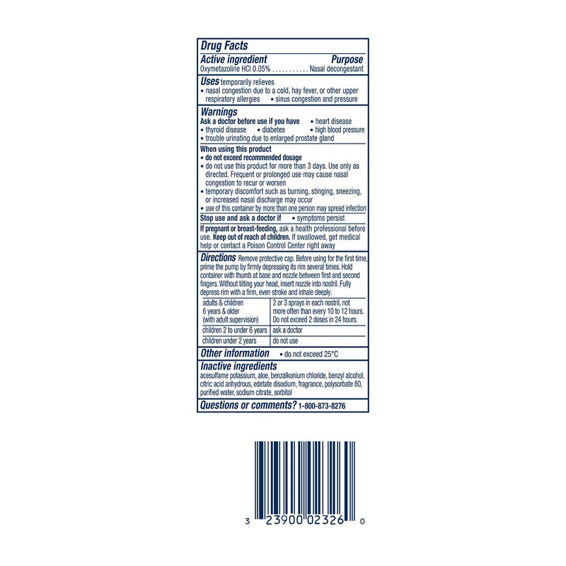 Vicks Sinex Severe Moisturizing Nasal Spray Ultra Fine Mist - 0.5 fl oz