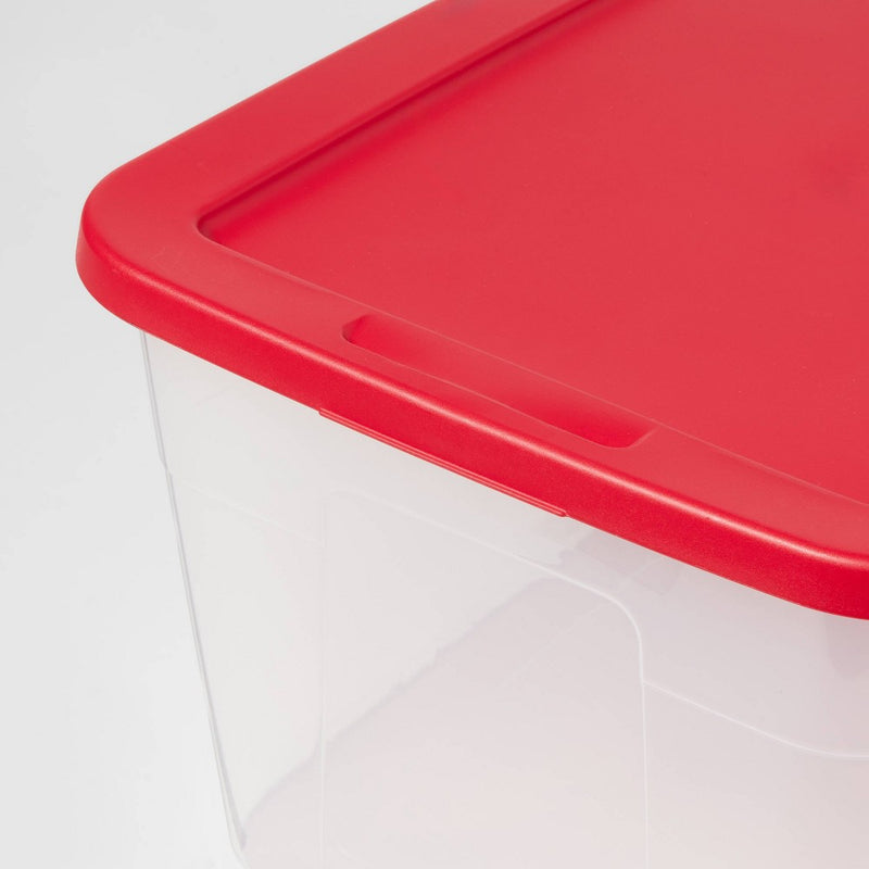 56qt Non-Latching Storage Bin Red or Green Lid - Brightroom (LOCAL PICKUP ONLY)