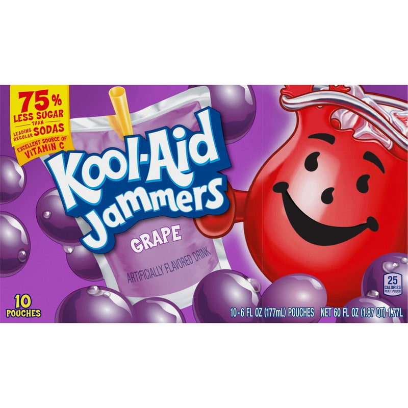 Kool-Aid Jammers Grape Juice Drinks - 10pk/6 fl oz Pouches