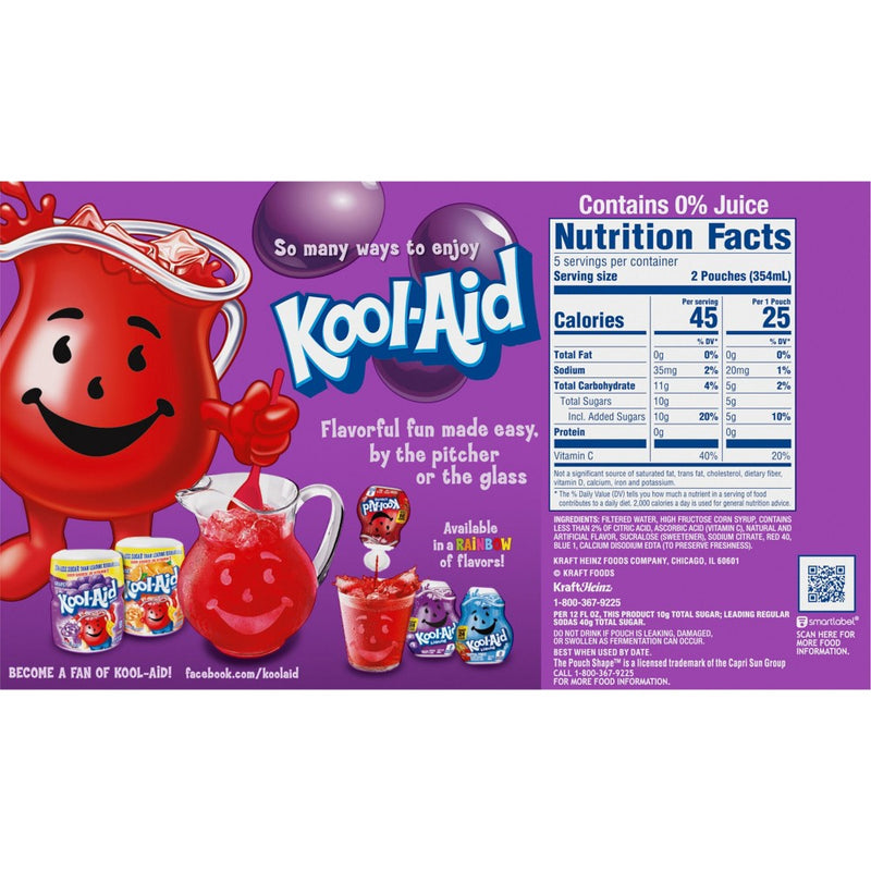 Kool-Aid Jammers Grape Juice Drinks - 10pk/6 fl oz Pouches