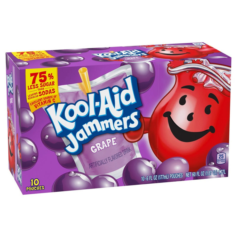 Kool-Aid Jammers Grape Juice Drinks - 10pk/6 fl oz Pouches