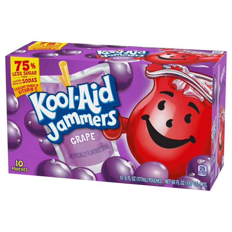 Kool-Aid Jammers Grape Juice Drinks - 10pk/6 fl oz Pouches