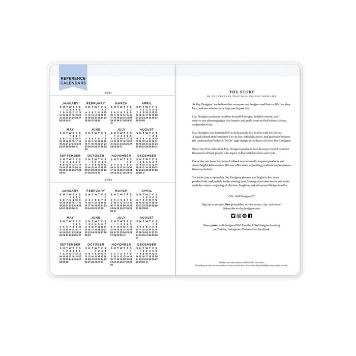 Day Designer 2024 Planner 3.625"x6.125" Monthly Clear Cover Wild Blooms White