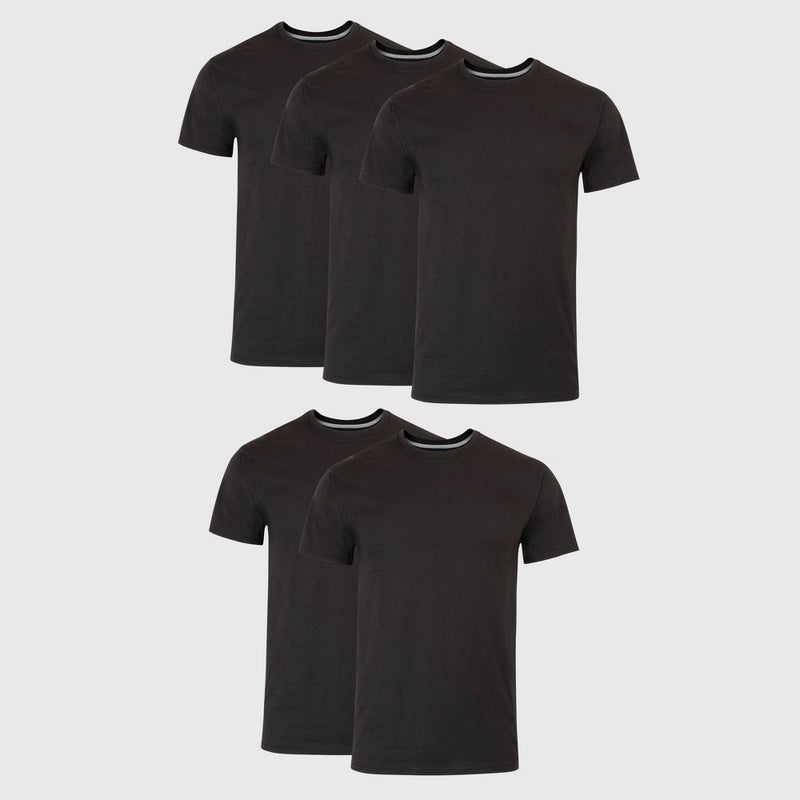 Hanes Men's Premium 5pk Slim Fit Crew Neck T-Shirt - Black L