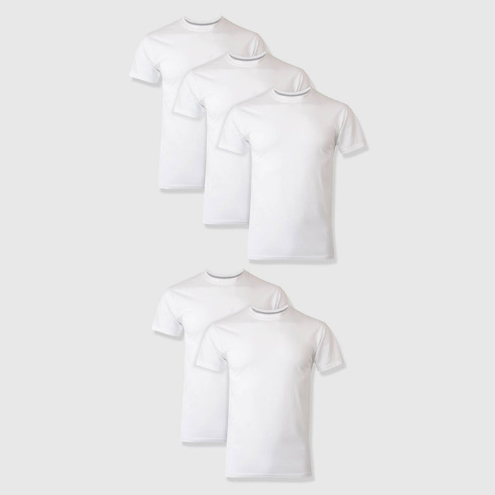 Hanes Men's Premium 5pk Slim Fit Crewneck T-Shirt - White XL