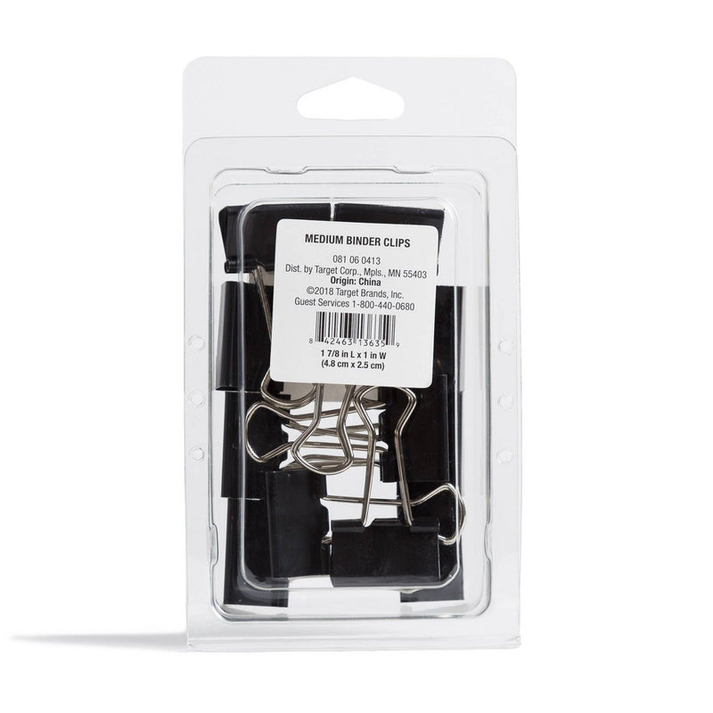 12ct Medium Binder Clips - up & up