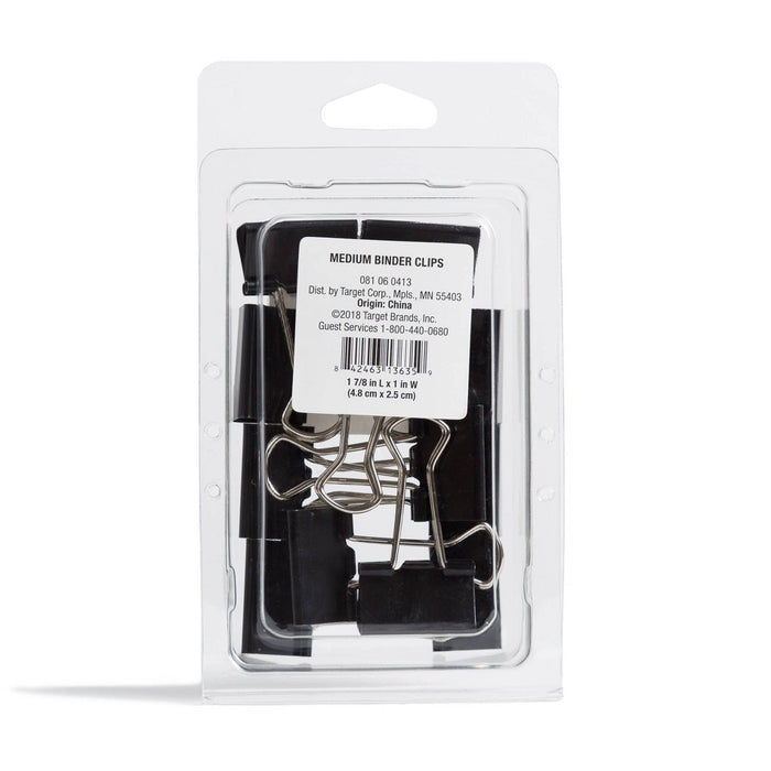12ct Medium Binder Clips - up & up
