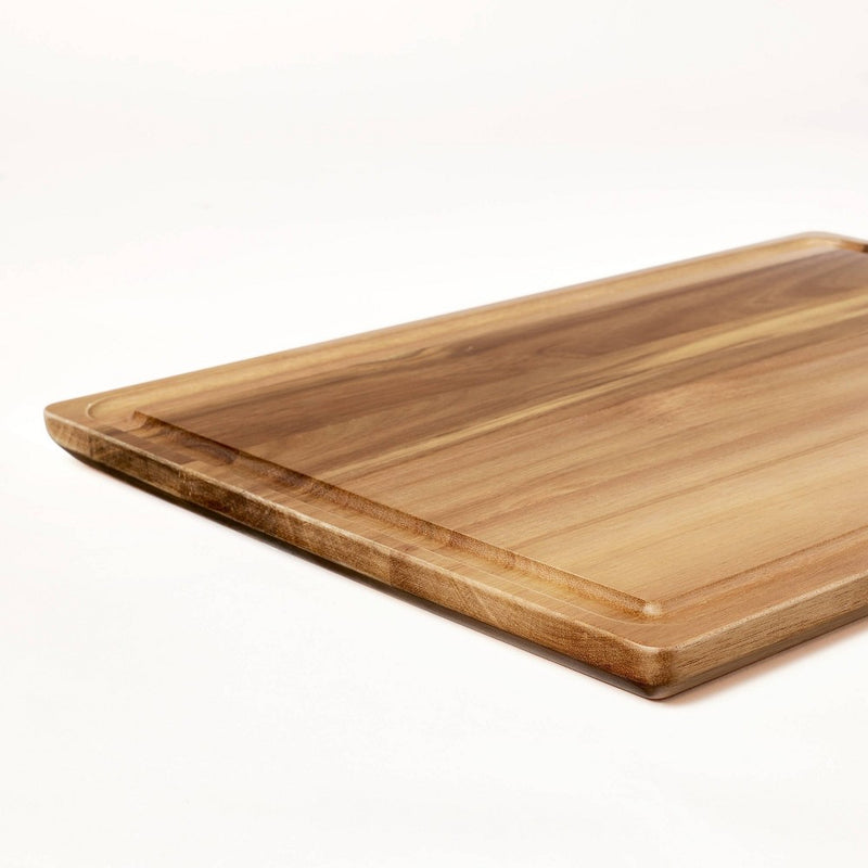 14"x20" Acacia Wood Carving Board with Juice Groove Natural - Figmint