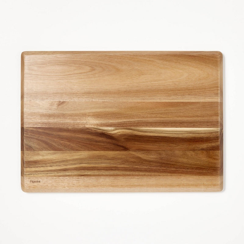 14"x20" Acacia Wood Carving Board with Juice Groove Natural - Figmint