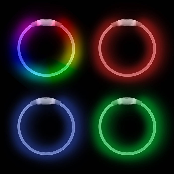 Nite Ize Mini Rechargable LED Safety Necklace Disc-O Adjustable Dog Collar