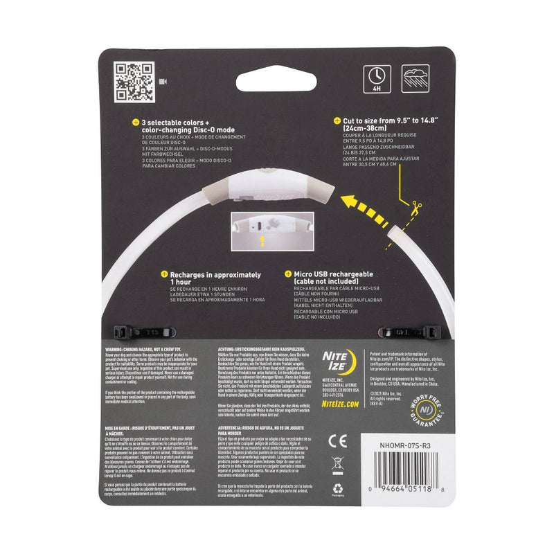Nite Ize Mini Rechargable LED Safety Necklace Disc-O Adjustable Dog Collar