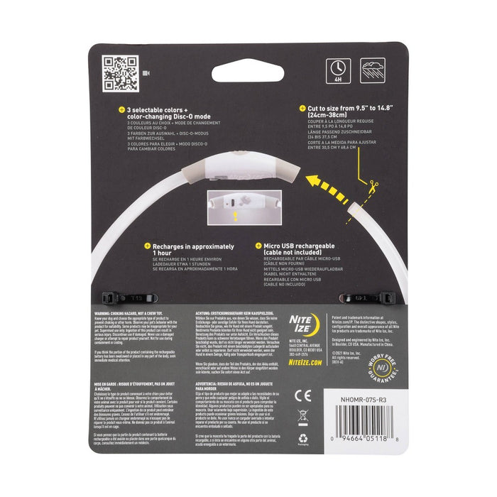 Nite Ize Mini Rechargable LED Safety Necklace Disc-O Adjustable Dog Collar