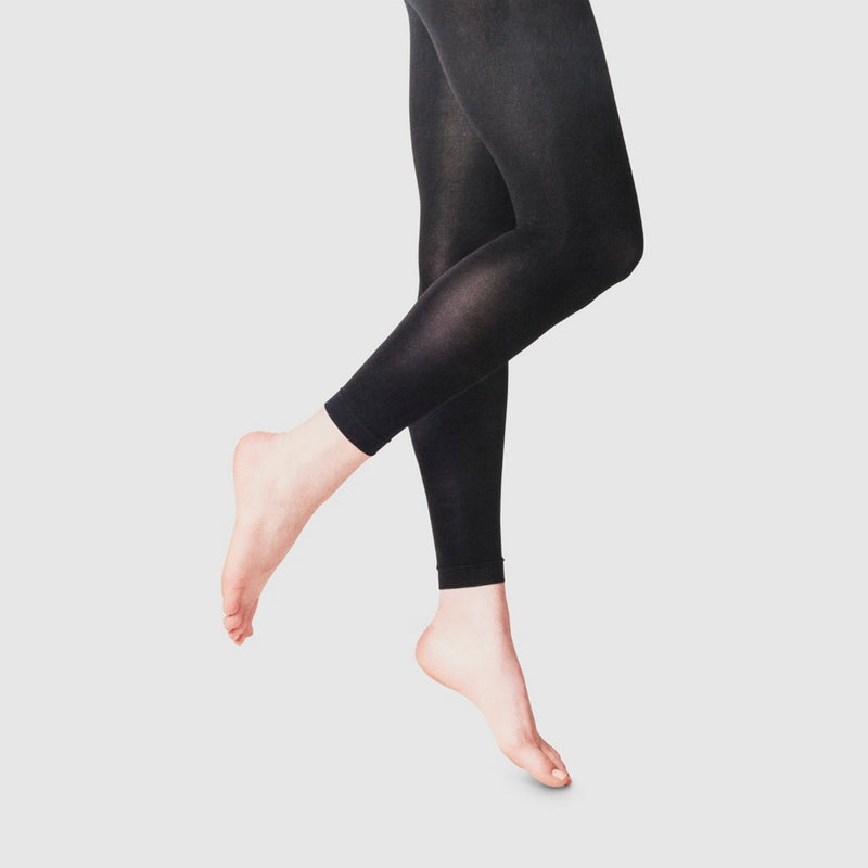 Women's 50D Opaque Footless Tights - A New Day Black M/L