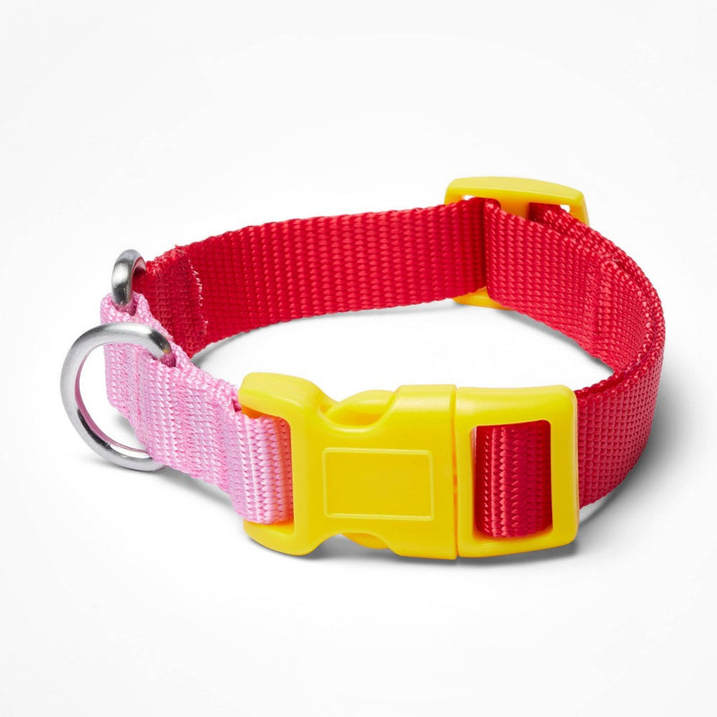 Color Block Dog Collar - Red/Yellow/Pink - M - LEGO Collection x Target
