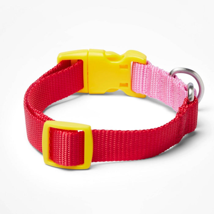 Color Block Dog Collar - Red/Yellow/Pink - L - LEGO Collection x Target