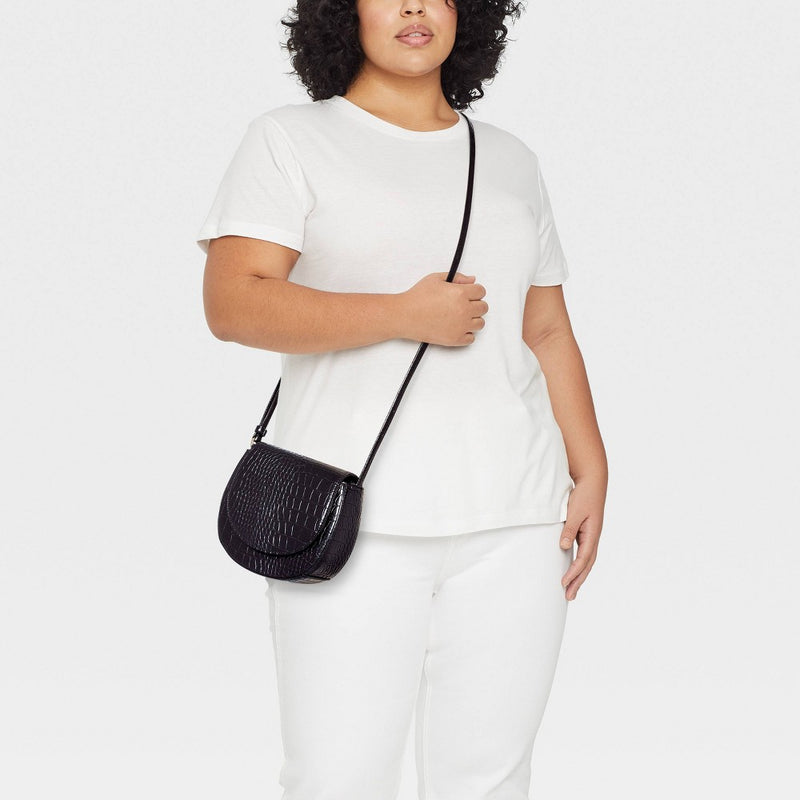 Saddle Crossbody Bag - A New Day Black
