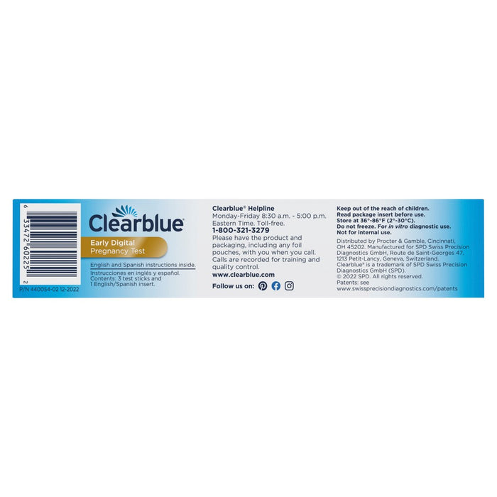 Clearblue Digital Pregnancy Test with Smart Countdown - 3ct