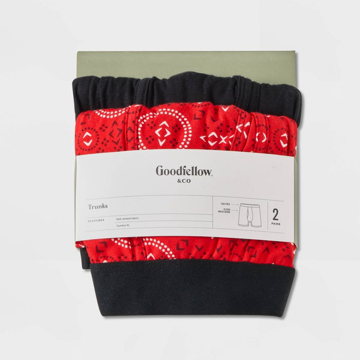 Men's Bandana Trunks 2pk - Goodfellow & Co Red XL