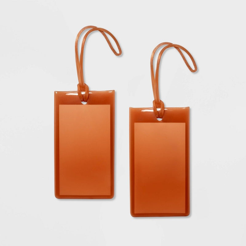 2pk Jelly Luggage Tag Amber Brown - Open Story