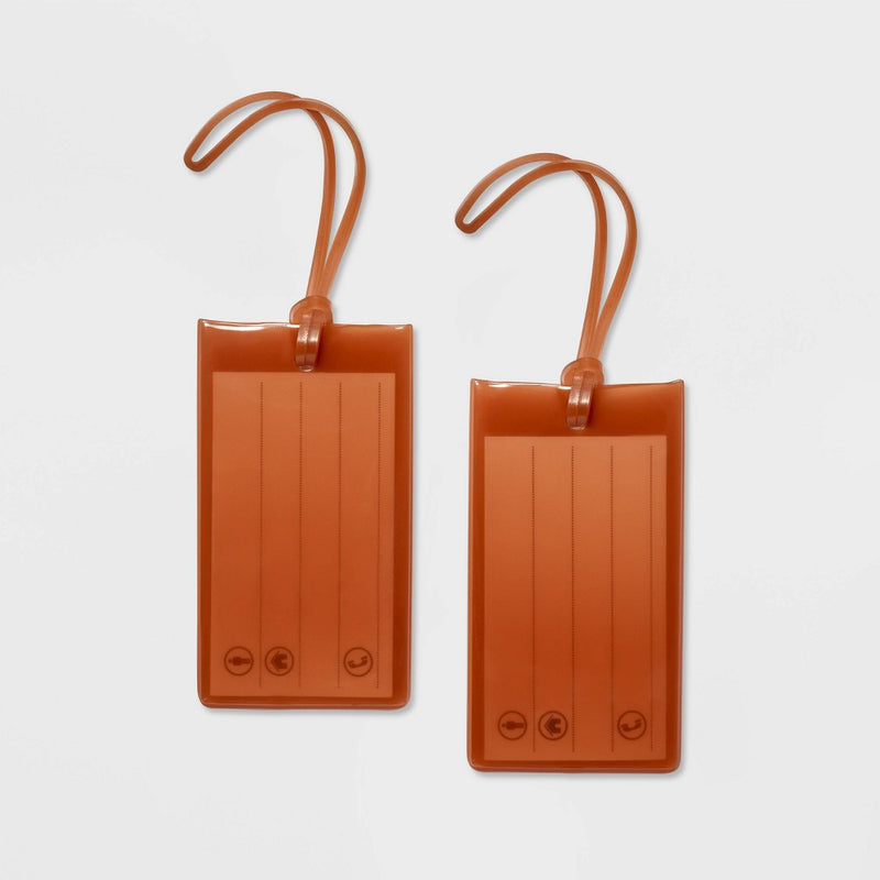 2pk Jelly Luggage Tag Amber Brown - Open Story