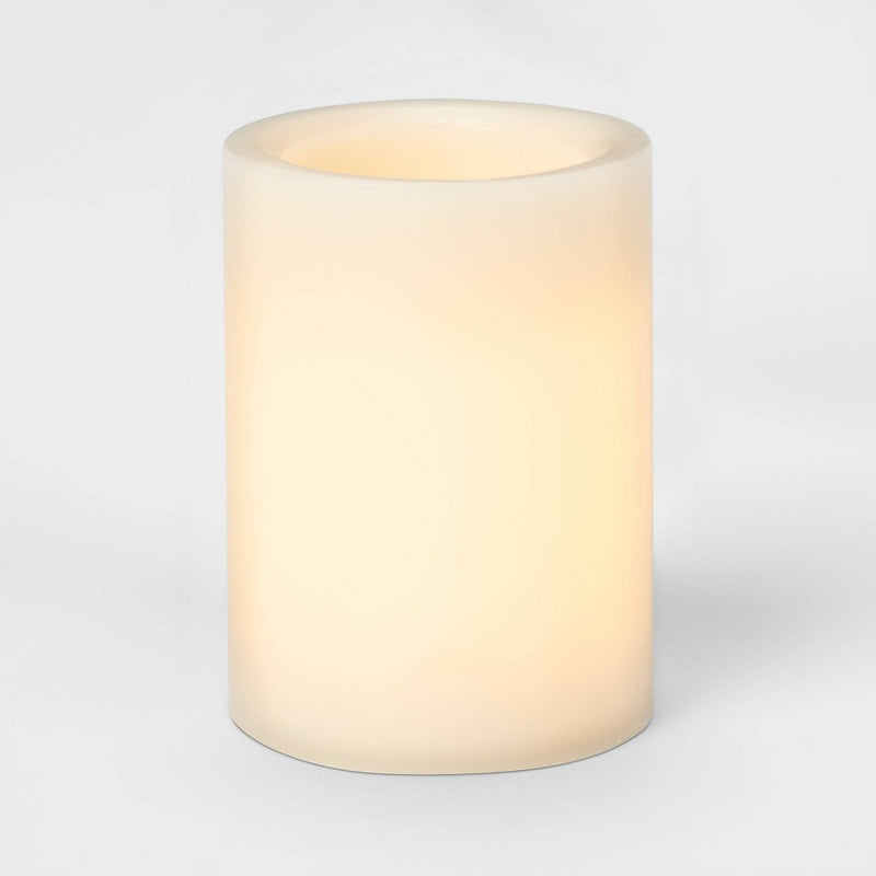 4" x 3"LED Flameless Black Wick Candle Cream - Threshold