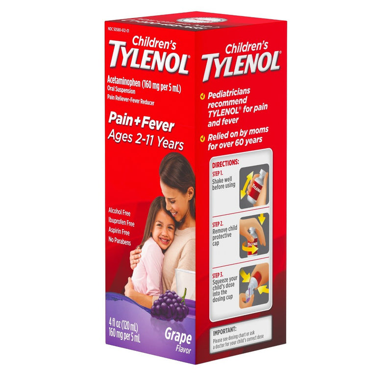 Children's Tylenol Pain + Fever Relief Liquid - Acetaminophen - Grape - 4 fl oz