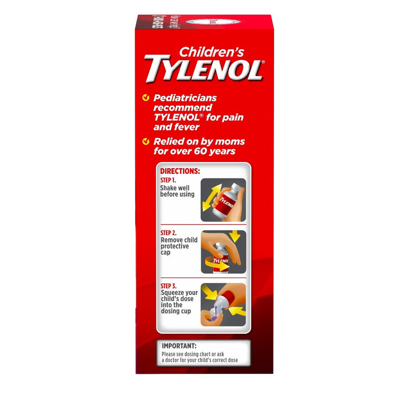 Children's Tylenol Pain + Fever Relief Liquid - Acetaminophen - Grape - 4 fl oz