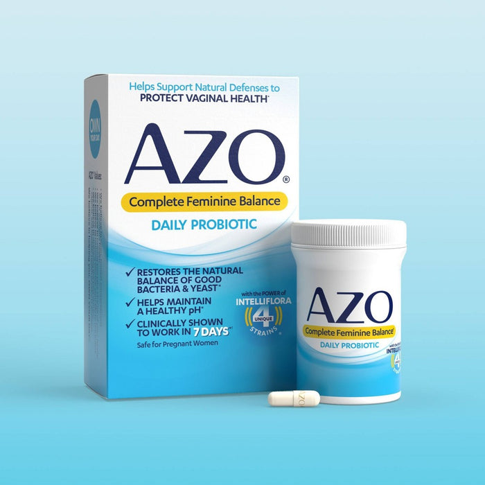 AZO Complete Feminine Balance, Daily Probiotic for Women, Supports Vaginal Health - 30ct