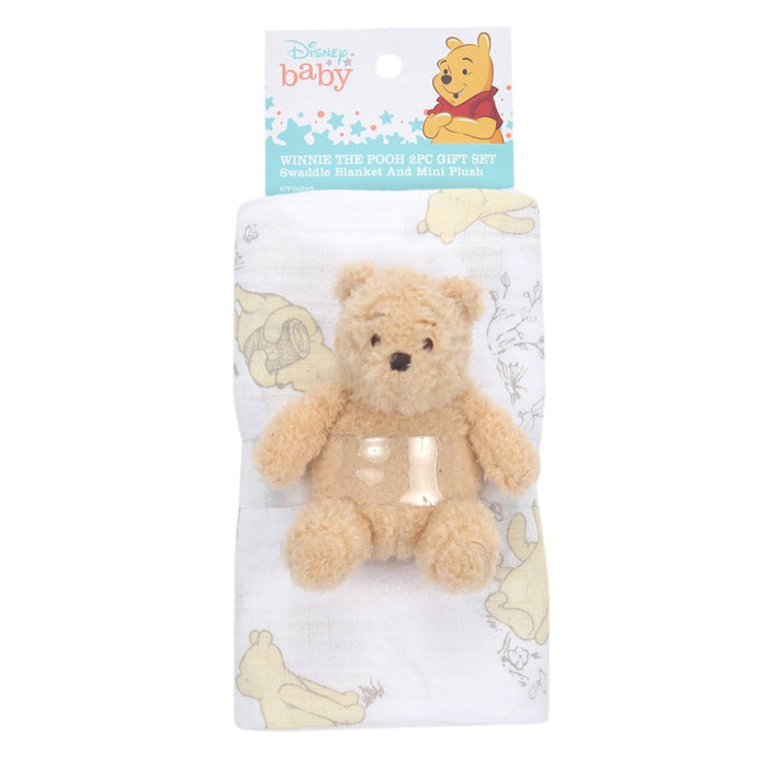 Lambs & Ivy Winnie The Pooh Swaddle Blanket & Plush Gift Set - 2pk