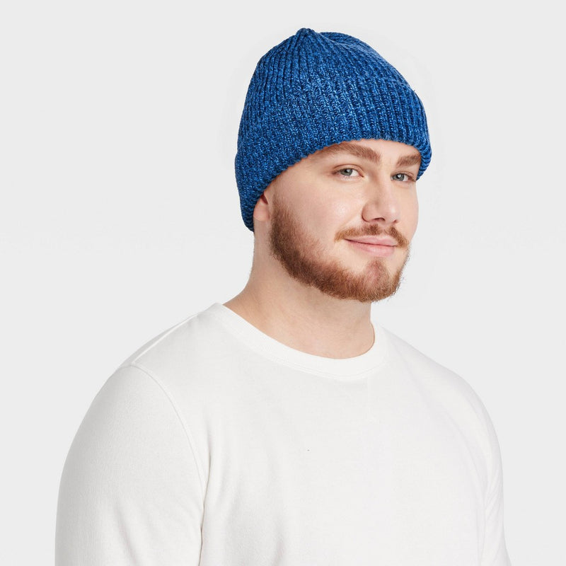 Men's Rib-Knit Value Beanie - Goodfellow & Co Blue