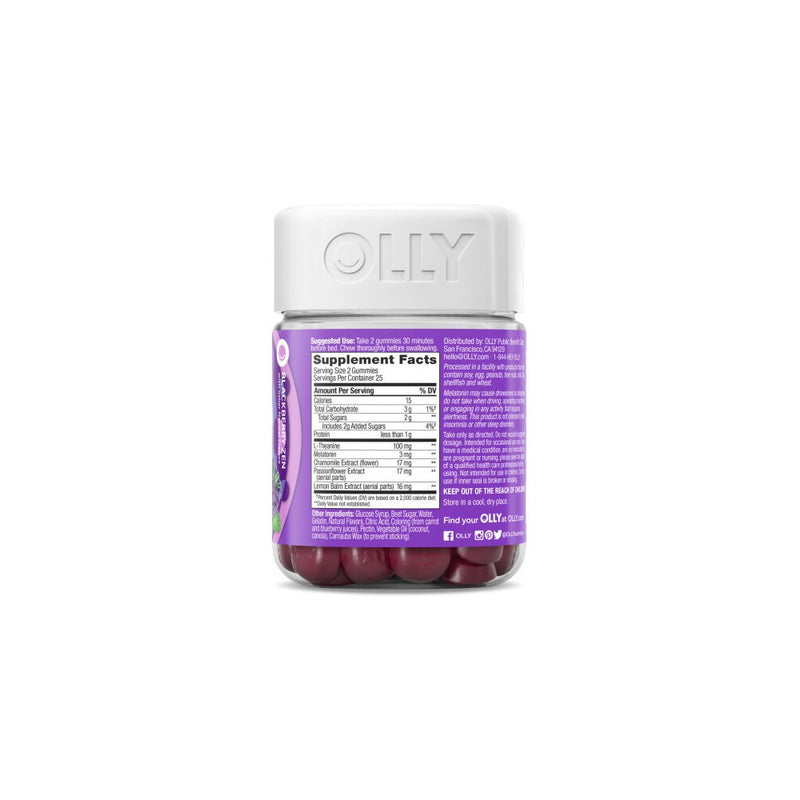 OLLY 3mg Melatonin Sleep Gummies - Blackberry Zen - 50ct