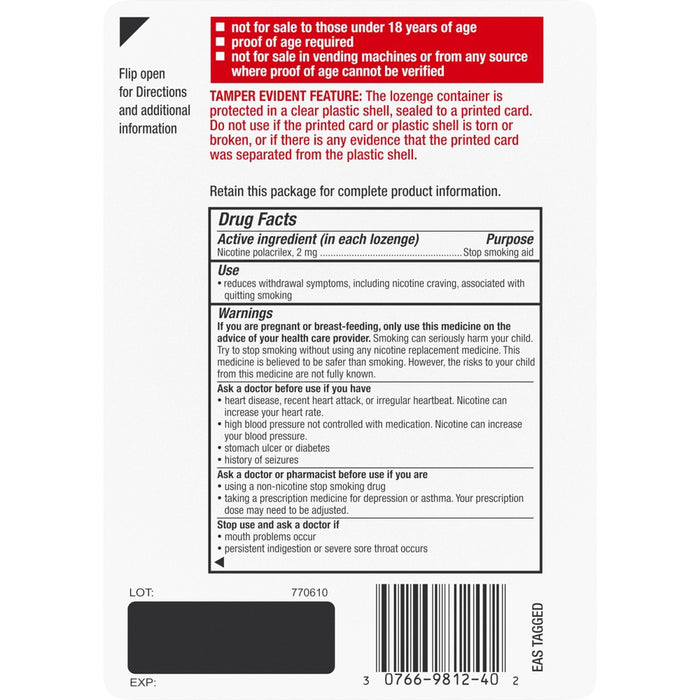 Nicorette 2mg Coated Nicotine Lozenge Stop Smoking Aid - Ice Mint - 20ct