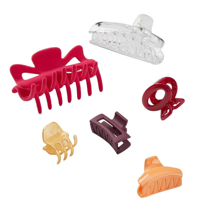 scunci Holiday Assorted Claw Hair Clips Gift Set - Pink - 6ct