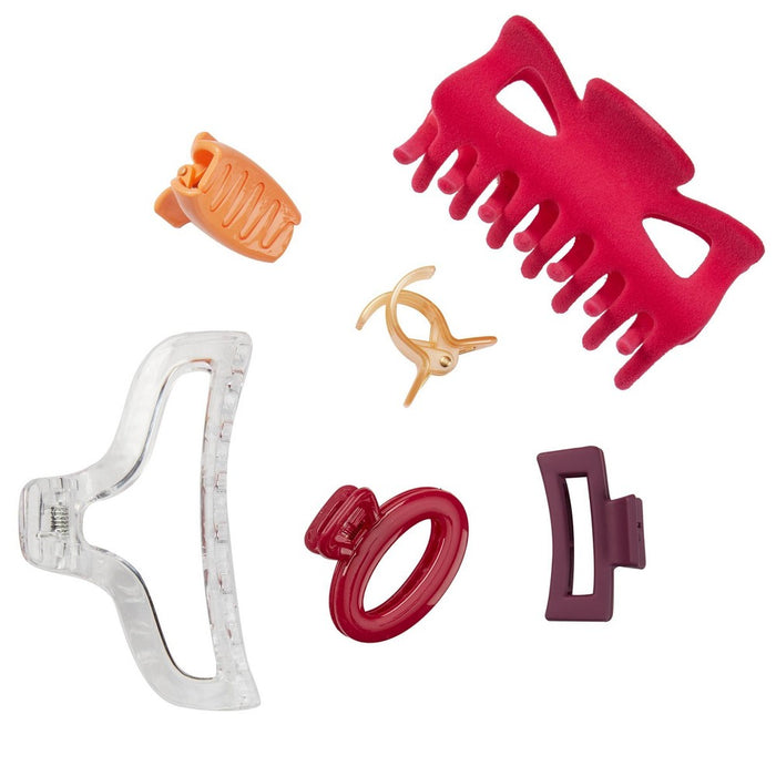 scunci Holiday Assorted Claw Hair Clips Gift Set - Pink - 6ct