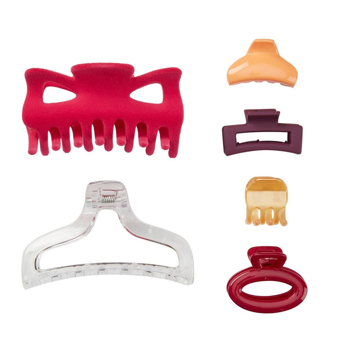 scunci Holiday Assorted Claw Hair Clips Gift Set - Pink - 6ct