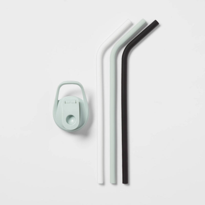 Tracker Chug Lid and 3 Silicone Straws Mint - Room Essentials