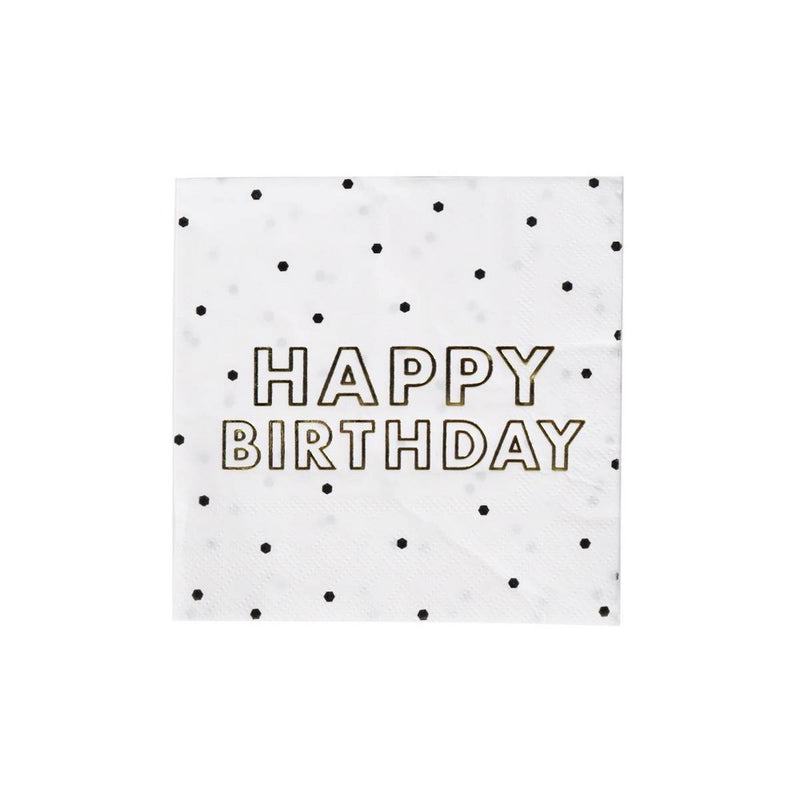 30ct "Happy Birthday" Beverage Napkins - Spritz