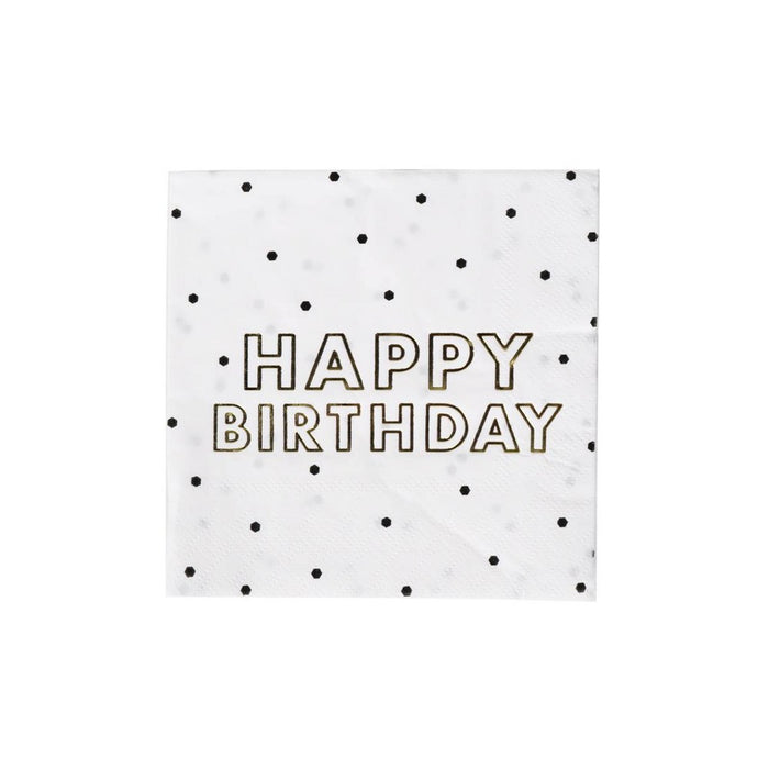 30ct "Happy Birthday" Beverage Napkins - Spritz