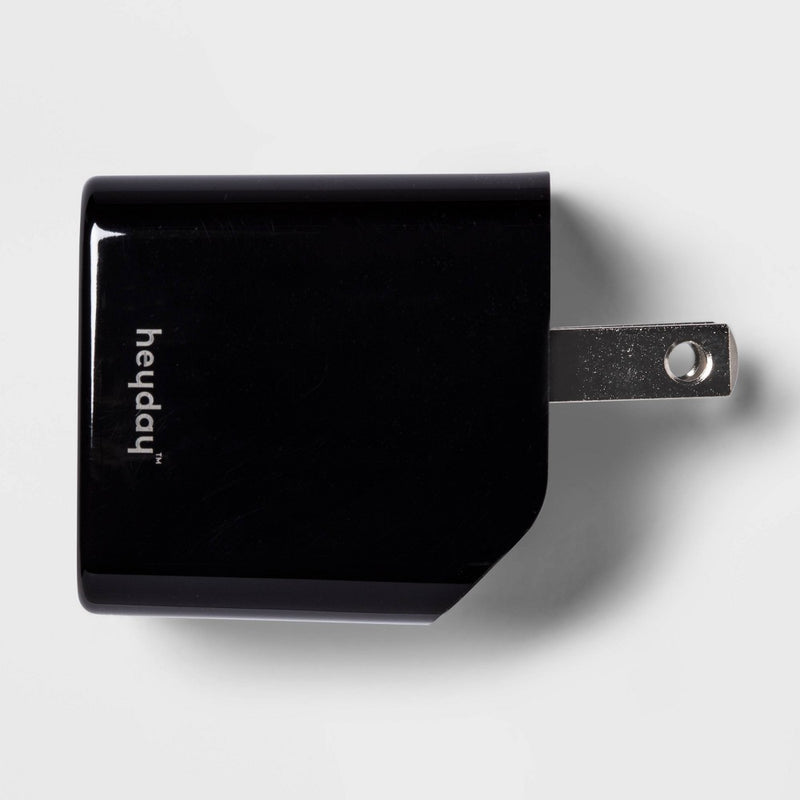 2-Port 20W USB-A and USB-C Wall Charger - heyday Black