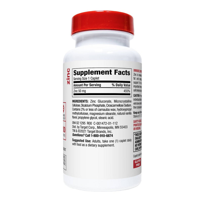 Zinc Dietary Supplement Caplets - 200ct - up & up