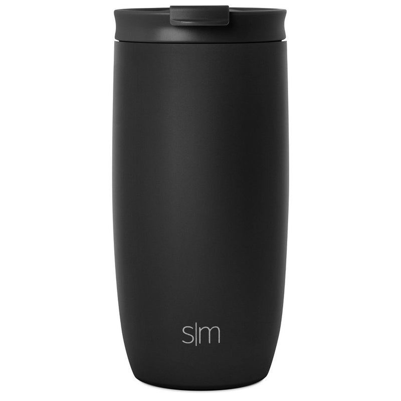 Simple Modern Voyager 16oz Stainless Steel Travel Mug with Insulated Flip Lid Powder Coat Black