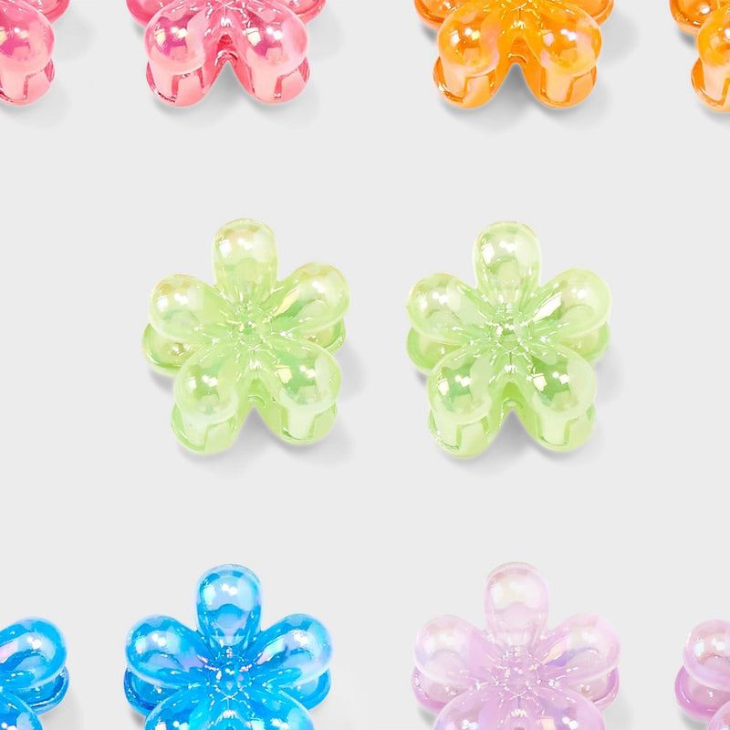 Girls' 10pk Iridescent Flower Claw Clips - Cat & Jack