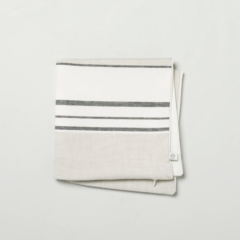 18"x18" Off-Center Stripes Decorative Pillow Cover Taupe - Hearth & Hand with Magnolia
