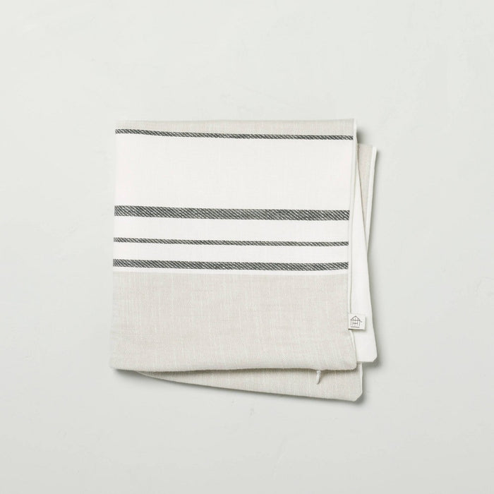 18"x18" Off-Center Stripes Decorative Pillow Cover Taupe - Hearth & Hand with Magnolia