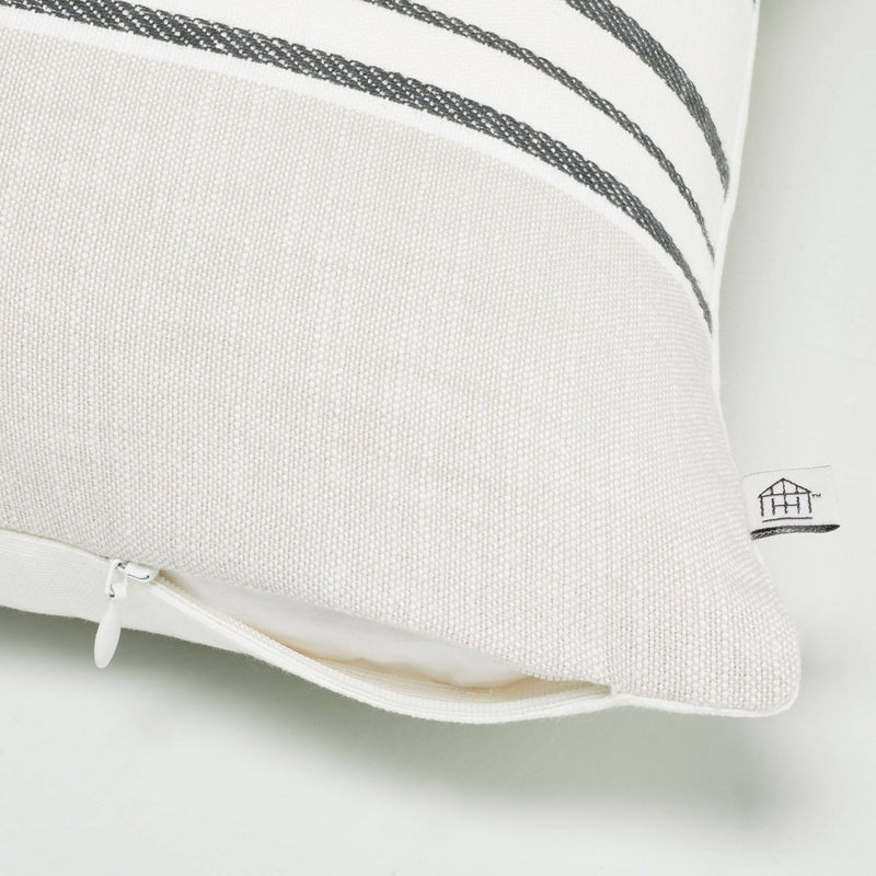 18"x18" Off-Center Stripes Decorative Pillow Cover Taupe - Hearth & Hand with Magnolia