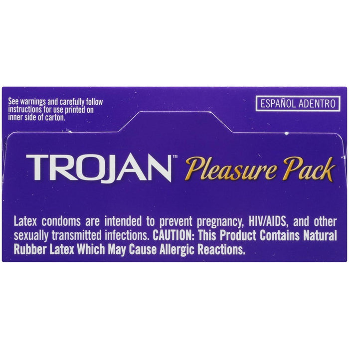 Trojan Pleasure Pack Lubricated Condoms - 12ct