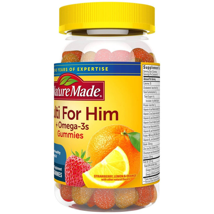 Nature Made Omega 3 Multivitamin & Minerals Gummies for Men - 80ct